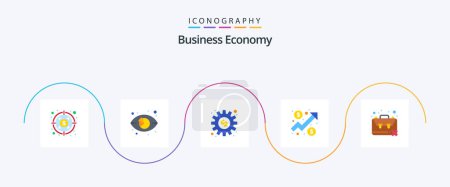 Ilustración de Economy Flat 5 Icon Pack Including jobless. graph. dollar. dollar. analysis - Imagen libre de derechos