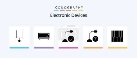 Téléchargez les illustrations : Devices Glyph 5 Icon Pack Including music. microphone. devices. hardware. devices. Creative Icons Design - en licence libre de droit