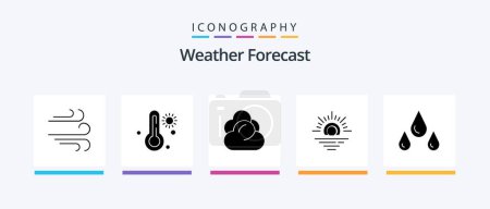 Illustration for Weather Glyph 5 Icon Pack Including . wet. server. weather. weather. Creative Icons Design - Royalty Free Image