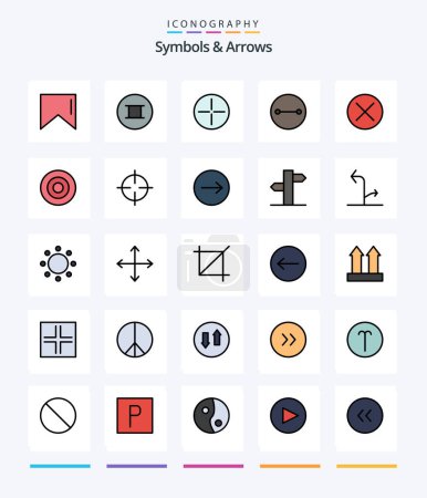 Illustration for Creative Symbols & Arrows 25 Line FIlled icon pack  Such As symbols. sign. navigation. oil. symbolism - Royalty Free Image