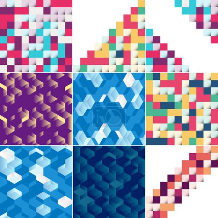 Ilustración de Vector background with an illustration of abstract texture featuring squares suitable for use as a pattern design for banners. posters. flyers. cards. postcards. covers. and brochures - Imagen libre de derechos