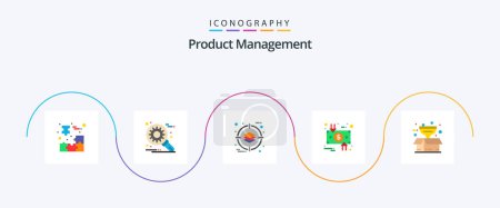 Illustration for Product Management Flat 5 Icon Pack Including down. cycle. setting. circulation. product - Royalty Free Image