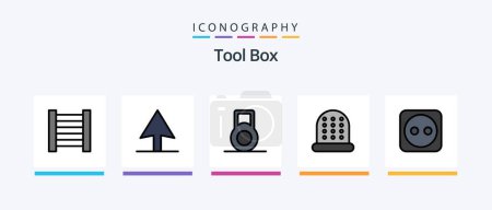 Téléchargez les photos : Tools Line Filled 5 Icon Pack Including . pen. tools. Creative Icons Design - en image libre de droit
