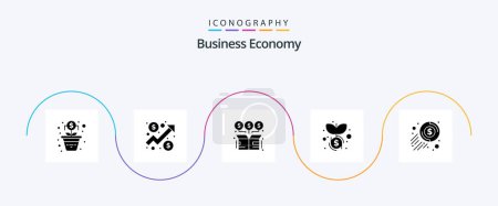 Ilustración de Economy Glyph 5 Icon Pack Including money. cash. buy. investment. dollar - Imagen libre de derechos