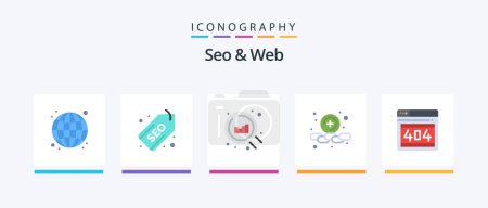 Illustration for Seo and Web Flat 5 Icon Pack Including error. web. web. seo. plus. Creative Icons Design - Royalty Free Image