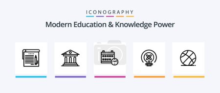 Ilustración de Modern Education And Knowledge Power Line 5 Icon Pack Including online. online. student. education. pen. Creative Icons Design - Imagen libre de derechos