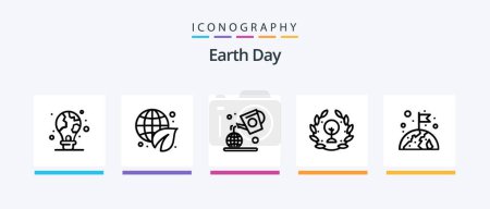 Ilustración de Earth Day Line 5 Icon Pack Including protection. globe. earth. earth. calender. Creative Icons Design - Imagen libre de derechos