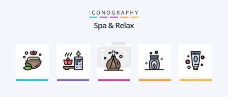Ilustración de Spa And Relax Line Filled 5 Icon Pack Including soap . beauty . spa . teapot. Creative Icons Design - Imagen libre de derechos