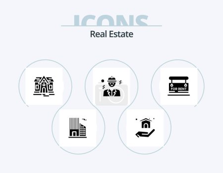 Illustration for Real Estate Glyph Icon Pack 5 Icon Design. . business . building . - Royalty Free Image