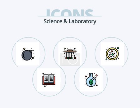 Illustration for Science Line Filled Icon Pack 5 Icon Design. . test. pendulum. blood. test - Royalty Free Image