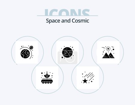 Ilustración de Space Glyph Icon Pack 5 Icon Design. . space. astronomy. planet. forecast - Imagen libre de derechos