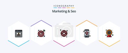 Illustration for Marketing And Seo 25 FilledLine icon pack including rating. seo. success. quality. mobile - Royalty Free Image