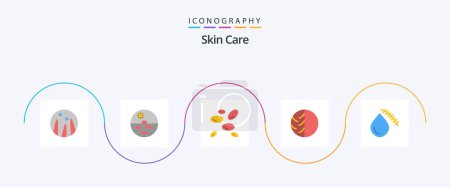 Illustration for Skin Flat 5 Icon Pack Including skin. skin. hematology. dry skin. dermatologist - Royalty Free Image