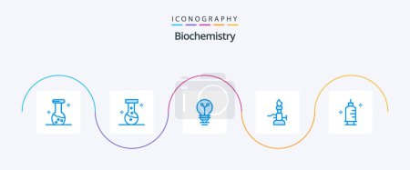 Ilustración de Biochemistry Blue 5 Icon Pack Including medicine. torch. lab. science. lab - Imagen libre de derechos