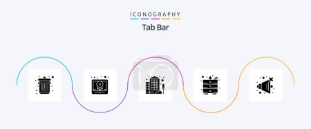 Téléchargez les illustrations : Tab Bar Glyph 5 Icon Pack Including . company. volume. no - en licence libre de droit