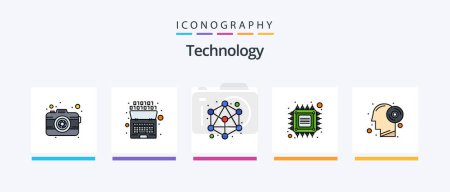 Ilustración de Technology Line Filled 5 Icon Pack Including sound. tech. binary. smart. computer. Creative Icons Design - Imagen libre de derechos