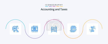 Illustration for Taxes Blue 5 Icon Pack Including file. action. management. payment. finance - Royalty Free Image