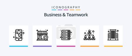 Téléchargez les illustrations : Business And Teamwork Line 5 Icon Pack Including zoom. search. search. scan. goal. Creative Icons Design - en licence libre de droit
