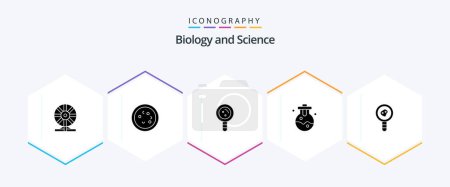 Illustration for Biology 25 Glyph icon pack including laboratory. chemical. laboratory. genetic. chromosome - Royalty Free Image