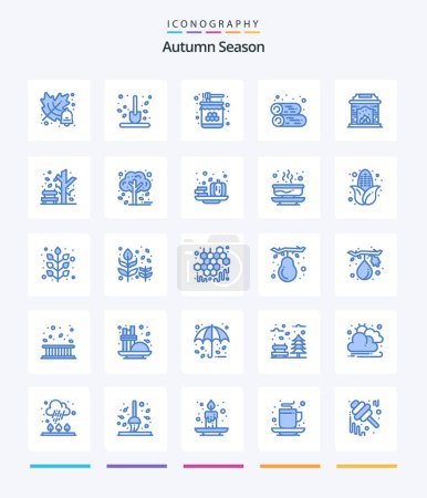 Téléchargez les illustrations : Creative Autumn 25 Blue icon pack  Such As chimney. fireplace. bee. countryside. sweet - en licence libre de droit