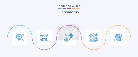 Illustration for Coronavirus Blue 5 Icon Pack Including steak. no. worldwide. meat. virus - Royalty Free Image