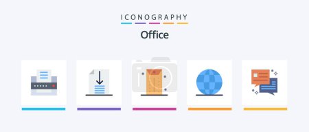 Illustration for Office Flat 5 Icon Pack Including . office. office. dialog. school. Creative Icons Design - Royalty Free Image