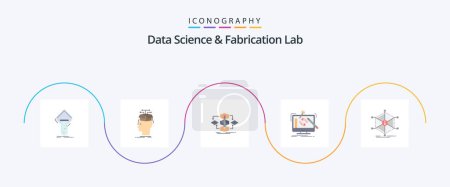 Illustration for Data Science And Fabrication Lab Flat 5 Icon Pack Including tools. engineering. knowledge. process. method - Royalty Free Image