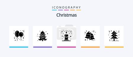 Illustration for Christmas Glyph 5 Icon Pack Including tree. christmas tree. christmas. christmas. christmas. Creative Icons Design - Royalty Free Image