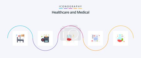Illustration for Medical Flat 5 Icon Pack Including . lab. blood. chemical. prescription - Royalty Free Image
