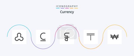 Téléchargez les illustrations : Currency Flat 5 Icon Pack Including money. won. coin. money. currency - en licence libre de droit