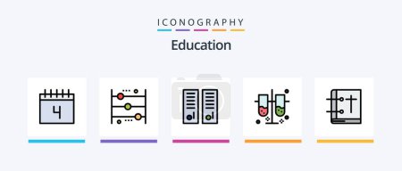 Téléchargez les illustrations : Education Line Filled 5 Icon Pack Including system. planet. learning. orbit. success. Creative Icons Design - en licence libre de droit