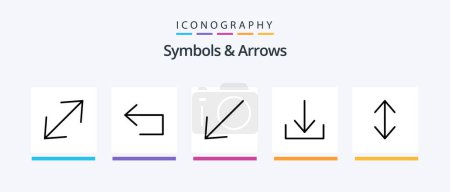 Illustration for Symbols and Arrows Line Filled 5 Icon Pack Including . arrow. scale. arrow. Creative Icons Design - Royalty Free Image