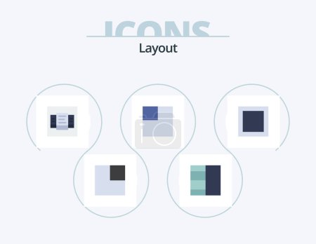 Téléchargez les illustrations : Layout Flat Icon Pack 5 Icon Design. . layout. - en licence libre de droit