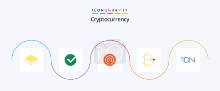 Téléchargez les illustrations : Cryptocurrency Flat 5 Icon Pack Including coin. plus. cloakcoin. cryptocurrency. bitcoin - en licence libre de droit