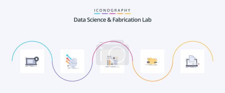 Ilustración de Data Science And Fabrication Lab Flat 5 Icon Pack Including skrewdriver. box. regularities. workshop. diy - Imagen libre de derechos
