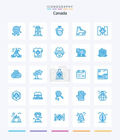Illustration for Creative Canada 25 Blue icon pack  Such As canada. flag. nuts. scandinavia. canada - Royalty Free Image