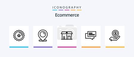Illustration for Ecommerce Line 5 Icon Pack Including market. store. location. shopping. ecommerce. Creative Icons Design - Royalty Free Image