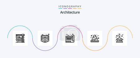 Téléchargez les illustrations : Architecture Line 5 Icon Pack Including cone. architecture. construction. print. drawing - en licence libre de droit