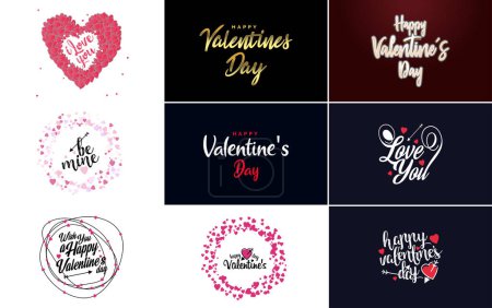 Téléchargez les illustrations : Love word art design with a heart-shaped background and a bokeh effect - en licence libre de droit