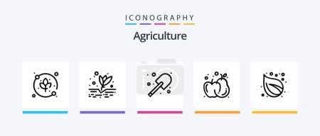 Téléchargez les illustrations : Agriculture Line 5 Icon Pack Including . book. nature. Creative Icons Design - en licence libre de droit