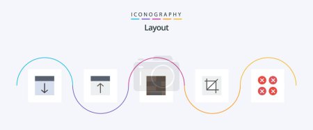 Téléchargez les illustrations : Layout Flat 5 Icon Pack Including ui. creative. strategy. abstract. layout - en licence libre de droit