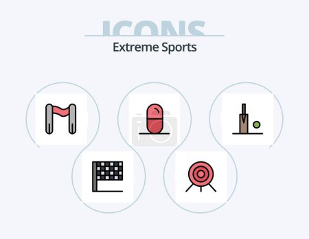 Illustration for Sport Line Filled Icon Pack 5 Icon Design. . weight. . sabre - Royalty Free Image