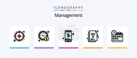 Illustration for Management Line Filled 5 Icon Pack Including . seo. report. money. management. Creative Icons Design - Royalty Free Image