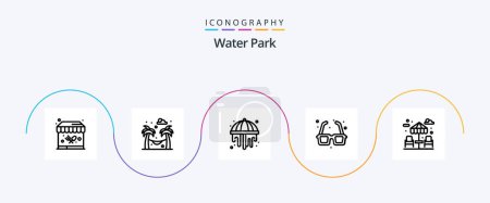 Téléchargez les illustrations : Water Park Line 5 Icon Pack Including . water. garden. dinner. romance - en licence libre de droit