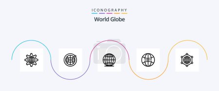 Ilustración de Globe Line 5 Icon Pack Including . global. globe - Imagen libre de derechos