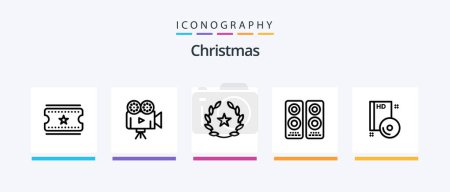 Illustration for Christmas Line 5 Icon Pack Including cookie. santa. stick. hat. santa. Creative Icons Design - Royalty Free Image