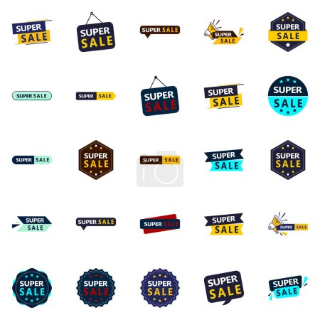 Illustration for 25 High-Converting Super Sale Graphic Elements for Boosting Sales - Royalty Free Image