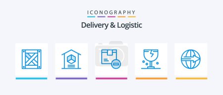 Illustration for Delivery And Logistic Blue 5 Icon Pack Including logistic. delivery. stock. caution. goods. Creative Icons Design - Royalty Free Image