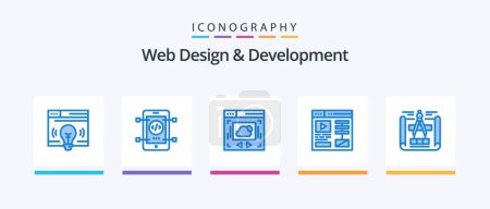 Illustration for Web Design And Development Blue 5 Icon Pack Including sketch. blueprint. web page. web. design. Creative Icons Design - Royalty Free Image