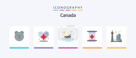 Illustration for Canada Flat 5 Icon Pack Including building. canada. boat. autumn. transport. Creative Icons Design - Royalty Free Image